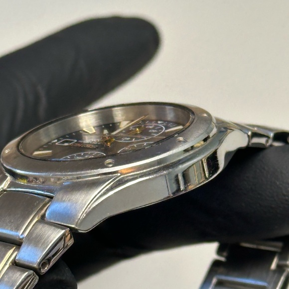 Seiko Chronograph SND585 Blue Dial Date SS Two-Tone 38mm Dress Watch - Picture 8 of 13